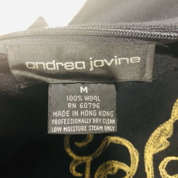 Vintage Andrea Jovine 100% Wool Cocktail Dress M - Picture 3 of 7